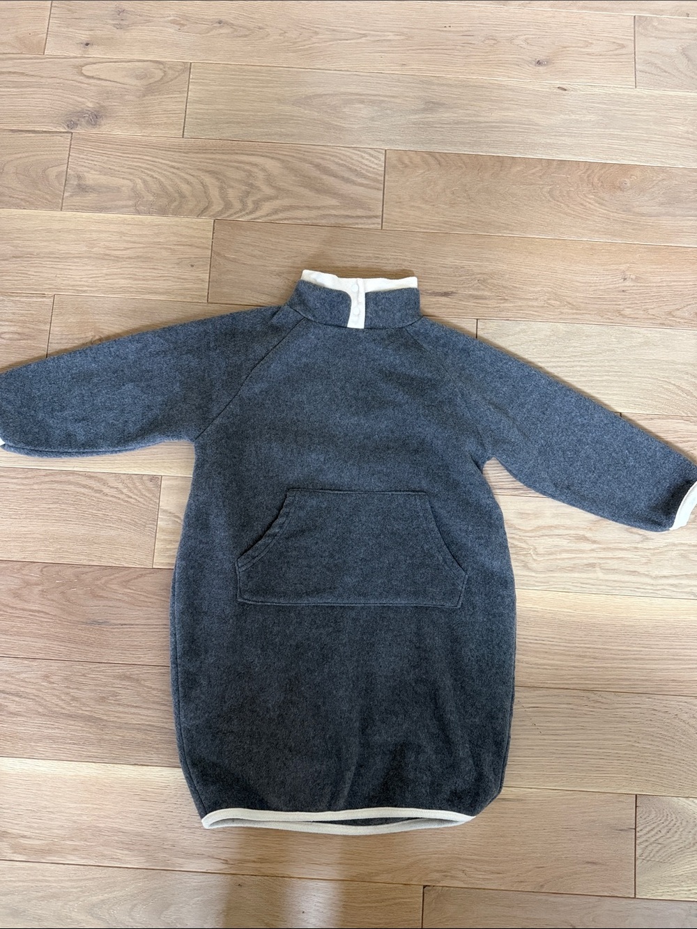 Kids Fleece Pullover sweater dress - Dark Gray